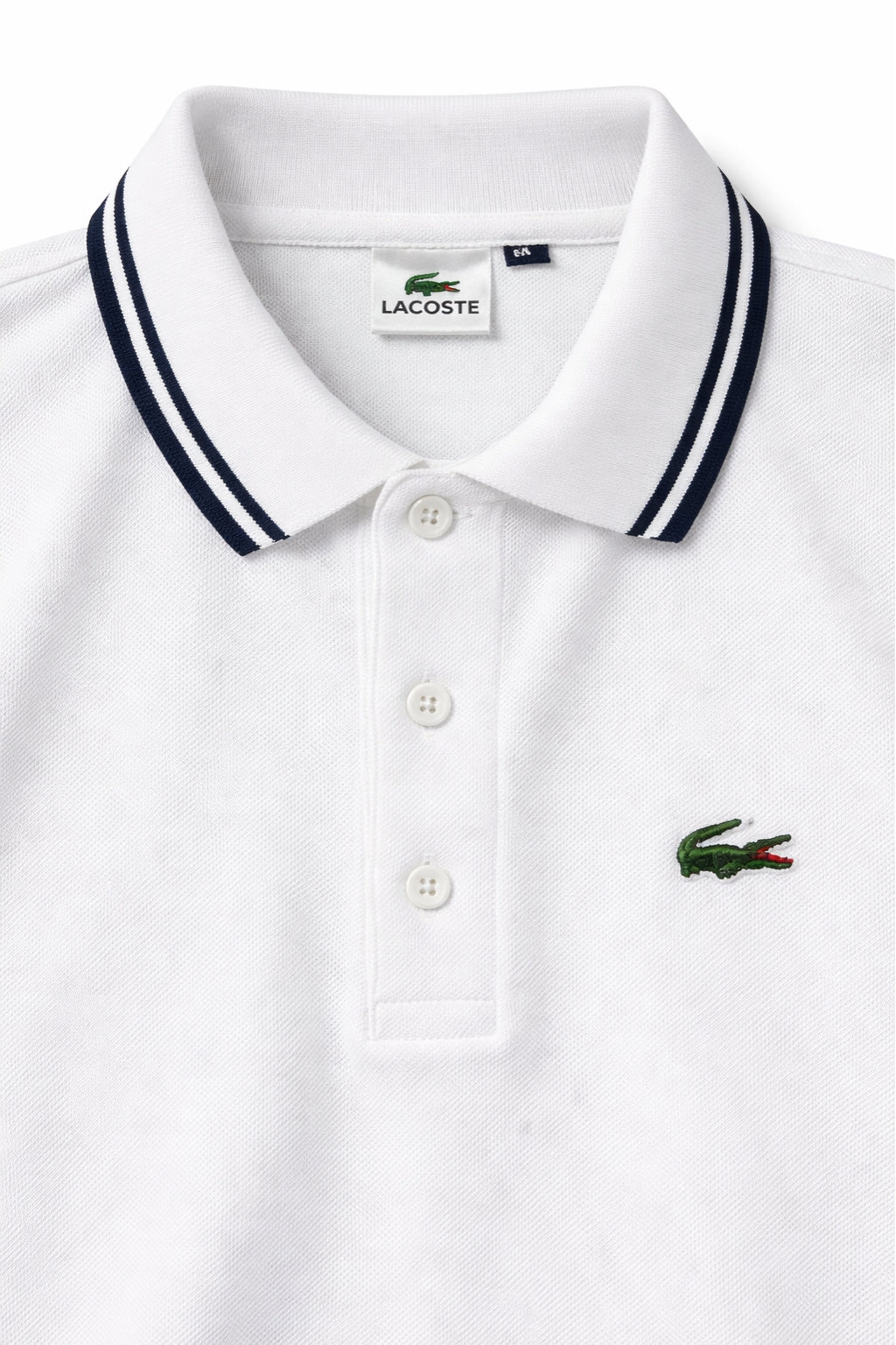 Classic Stripe Collar Polo - White