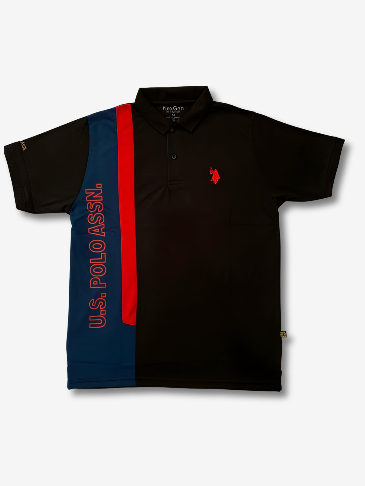 U.S. Polo Assn. Contrast Stripe Polo – Black