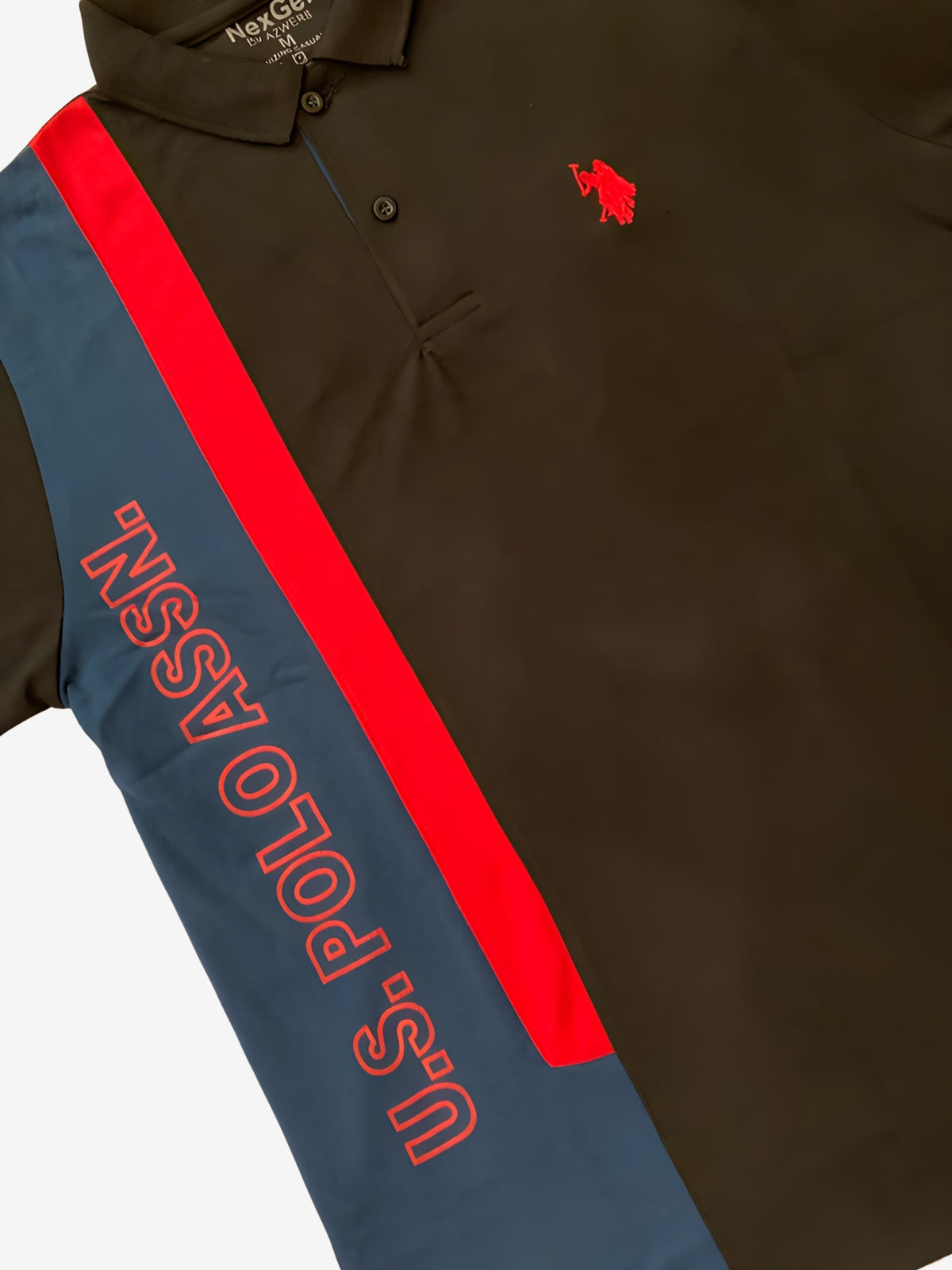 U.S. Polo Assn. Contrast Stripe Polo – Black