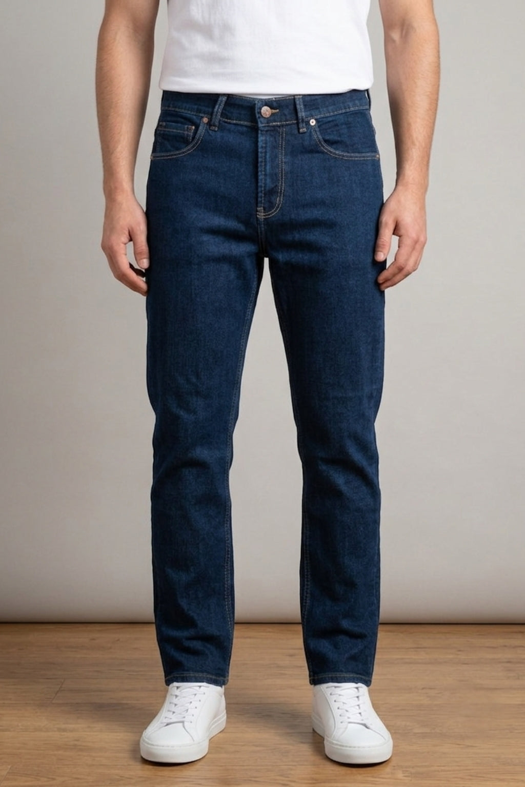 Classic Dark Blue Denim Jeans