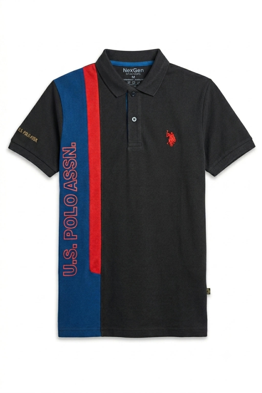 U.S. Polo Assn. Contrast Stripe Polo – Black