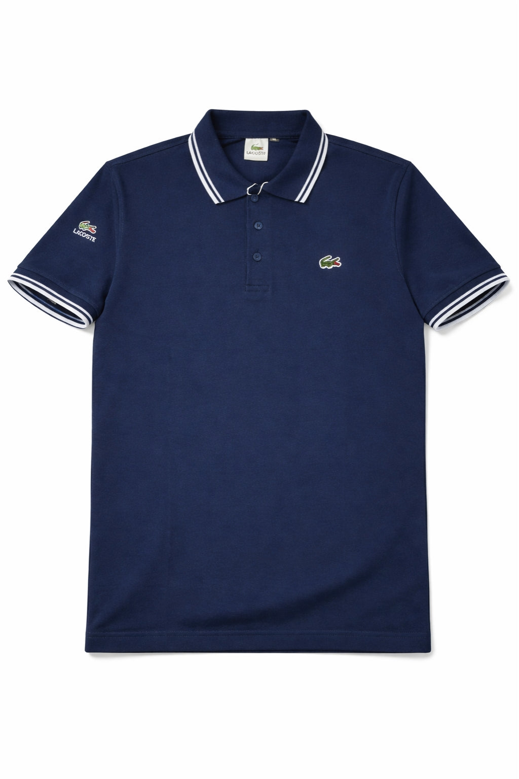 Classic Stripe Collar Polo - Navy Blue