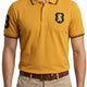 Embroidered Lion Piqué Polo – Mustard Gold