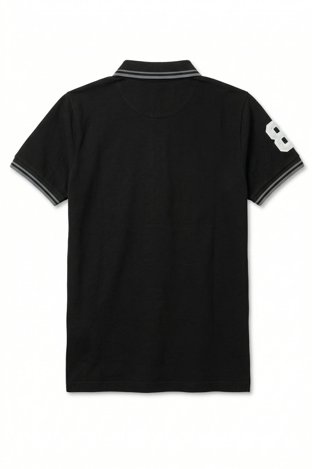 Embroidered Lion Piqué Polo – Black