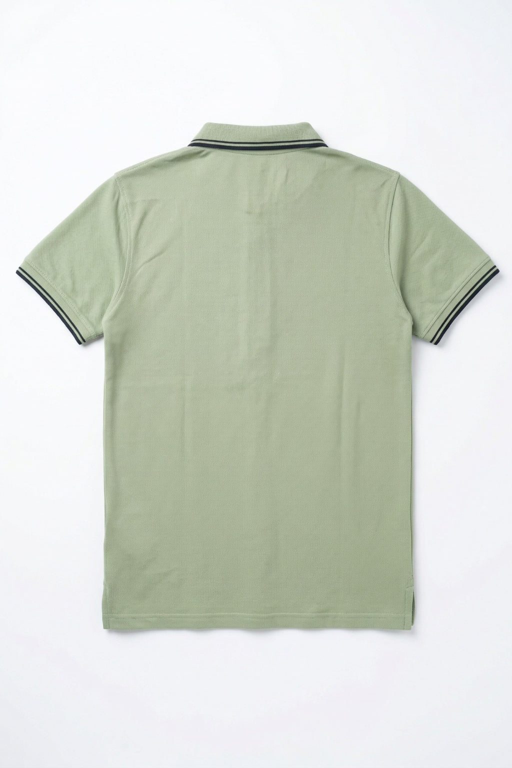 Premium Zip Polo Shirt – Olive Green
