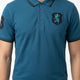 Embroidered Lion Piqué Polo – Teal Blue