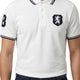 Embroidered Lion Piqué Polo – White