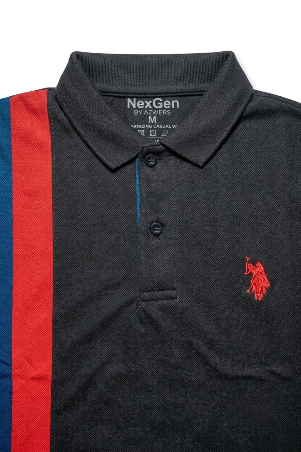 U.S. Polo Assn. Contrast Stripe Polo – Black