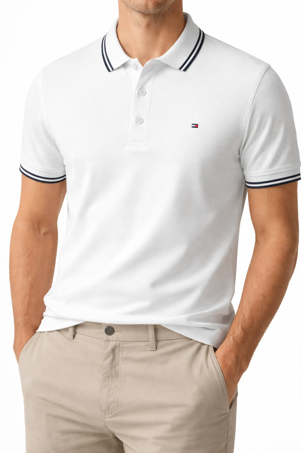 Classic Piqué Polo – White