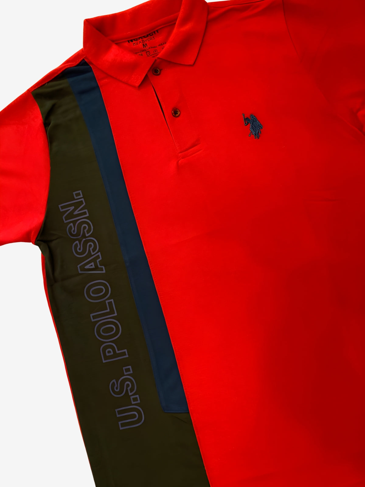 U.S. Polo Assn. Contrast Stripe Polo – Red