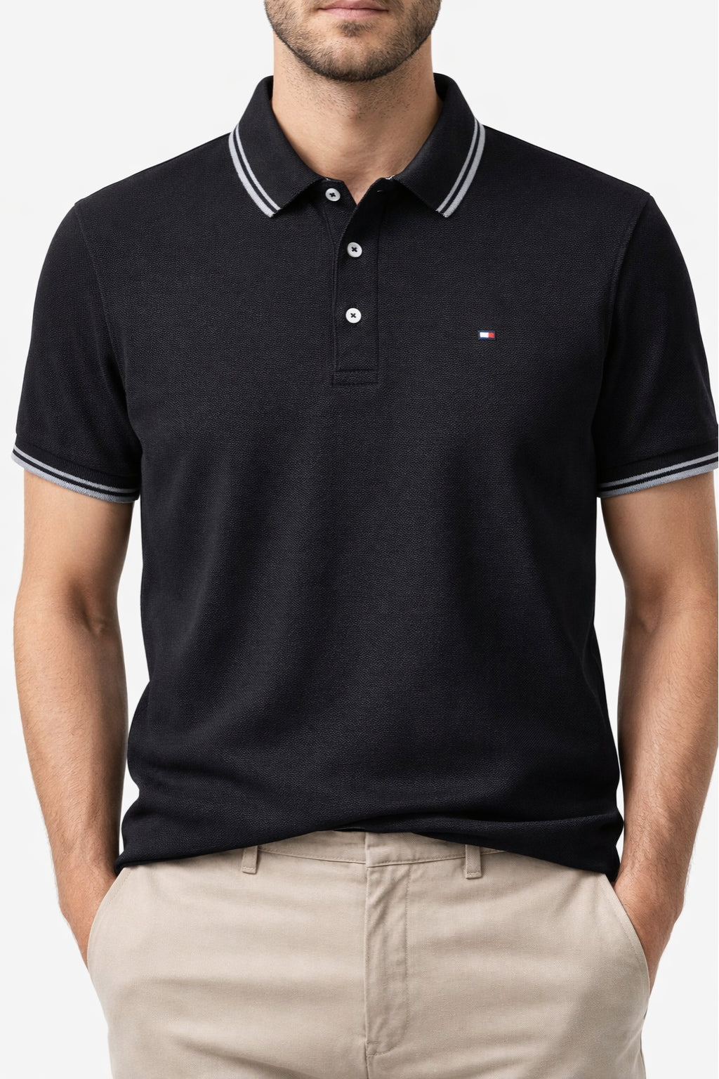 Classic Piqué Polo – Black