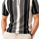 Heritage Stripe Zip Polo Shirt – Black & Cream