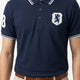 Embroidered Lion Piqué Polo – Navy Blue