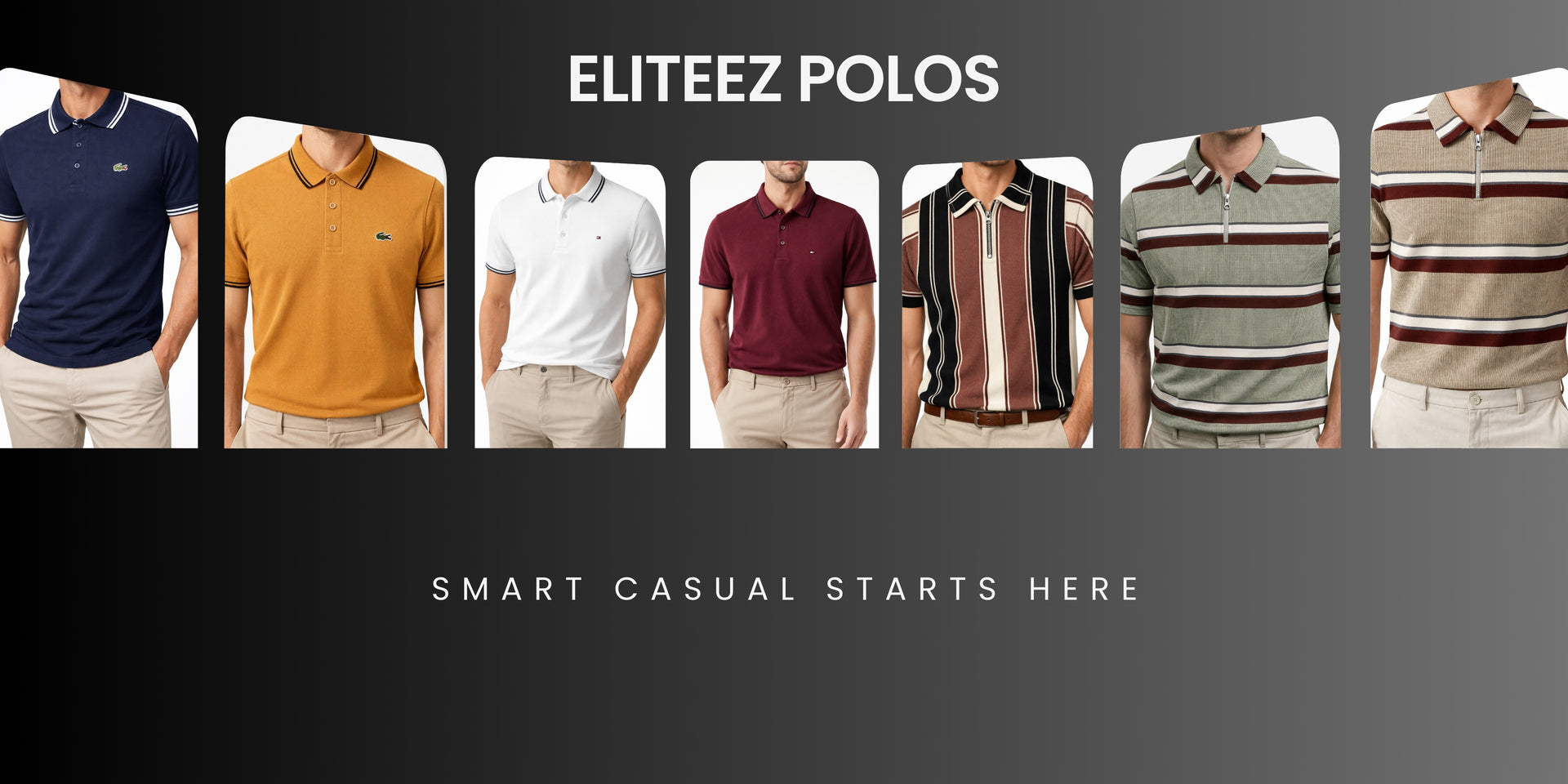 Eliteez men's polo shirts collection offering smart casual style with modern designs and high-quality fabrics.