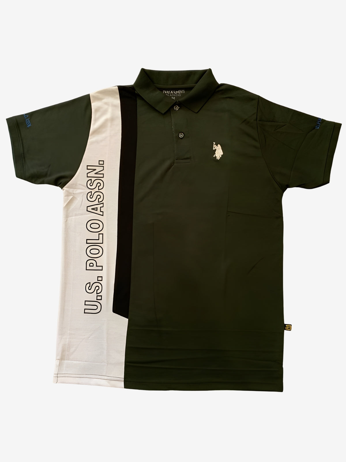 U.S. Polo Assn. Contrast Stripe Polo – Olive