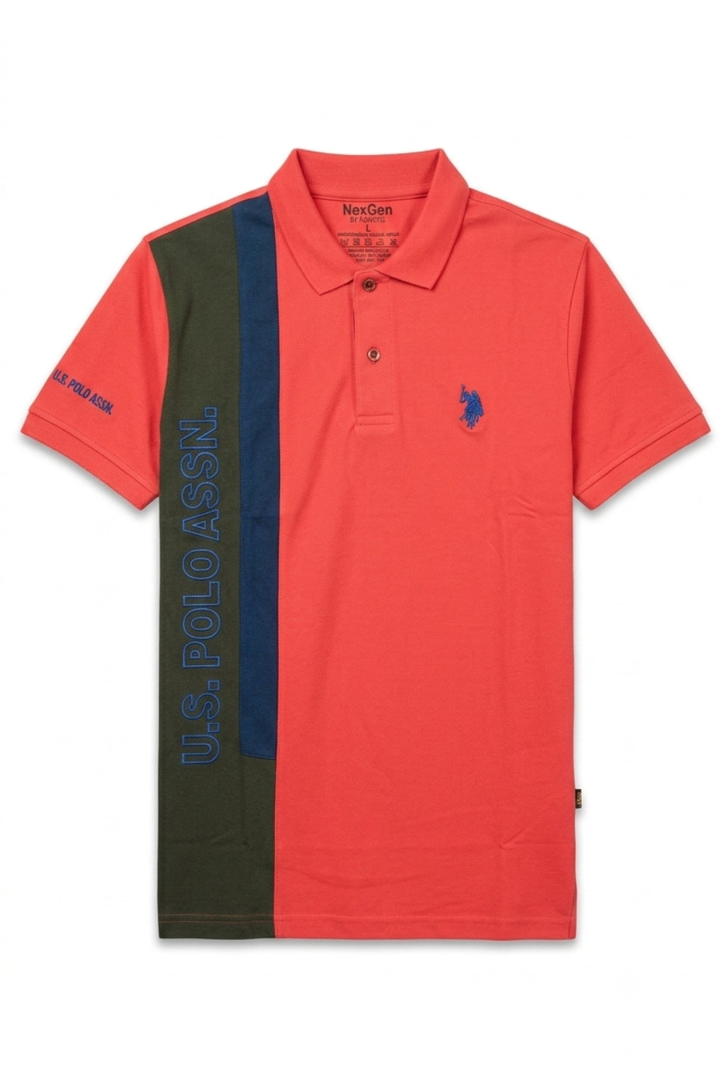 U.S. Polo Assn. Contrast Stripe Polo – Red