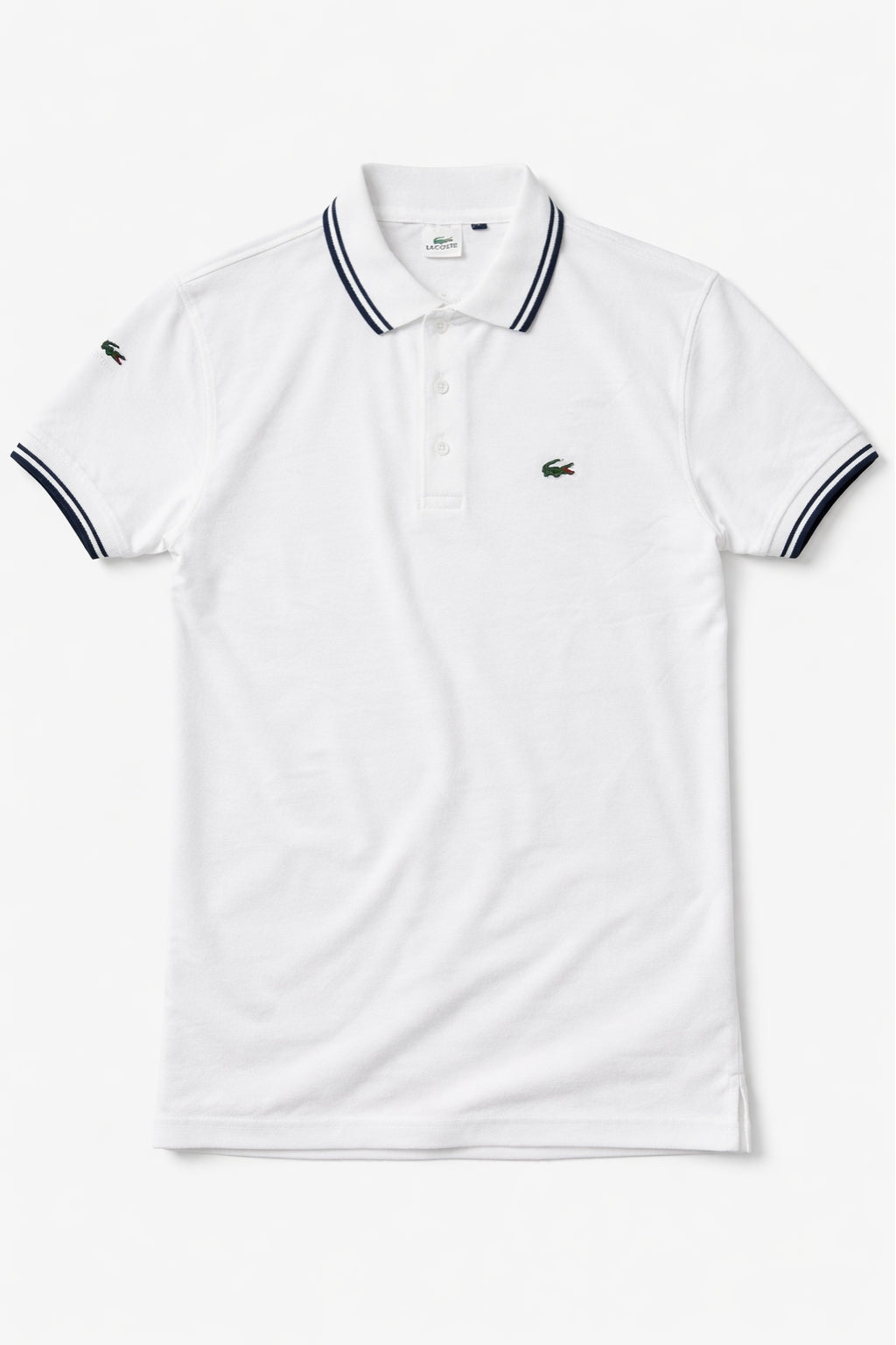 Classic Stripe Collar Polo - White