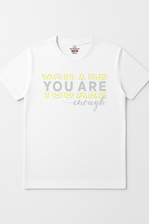 "You Are Enough" Affirmation T-Shirt – Minimal White