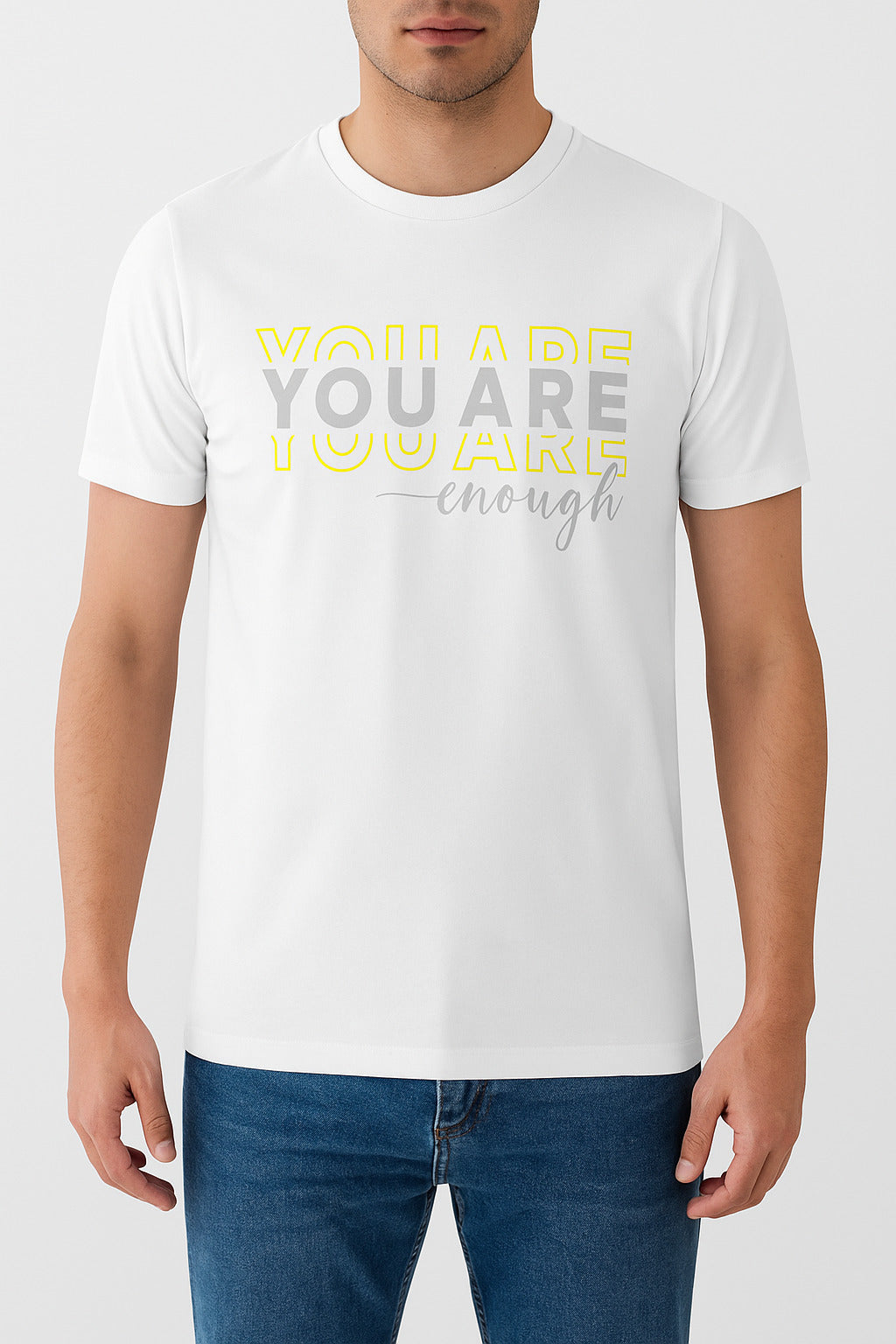 "You Are Enough" Affirmation T-Shirt – Minimal White