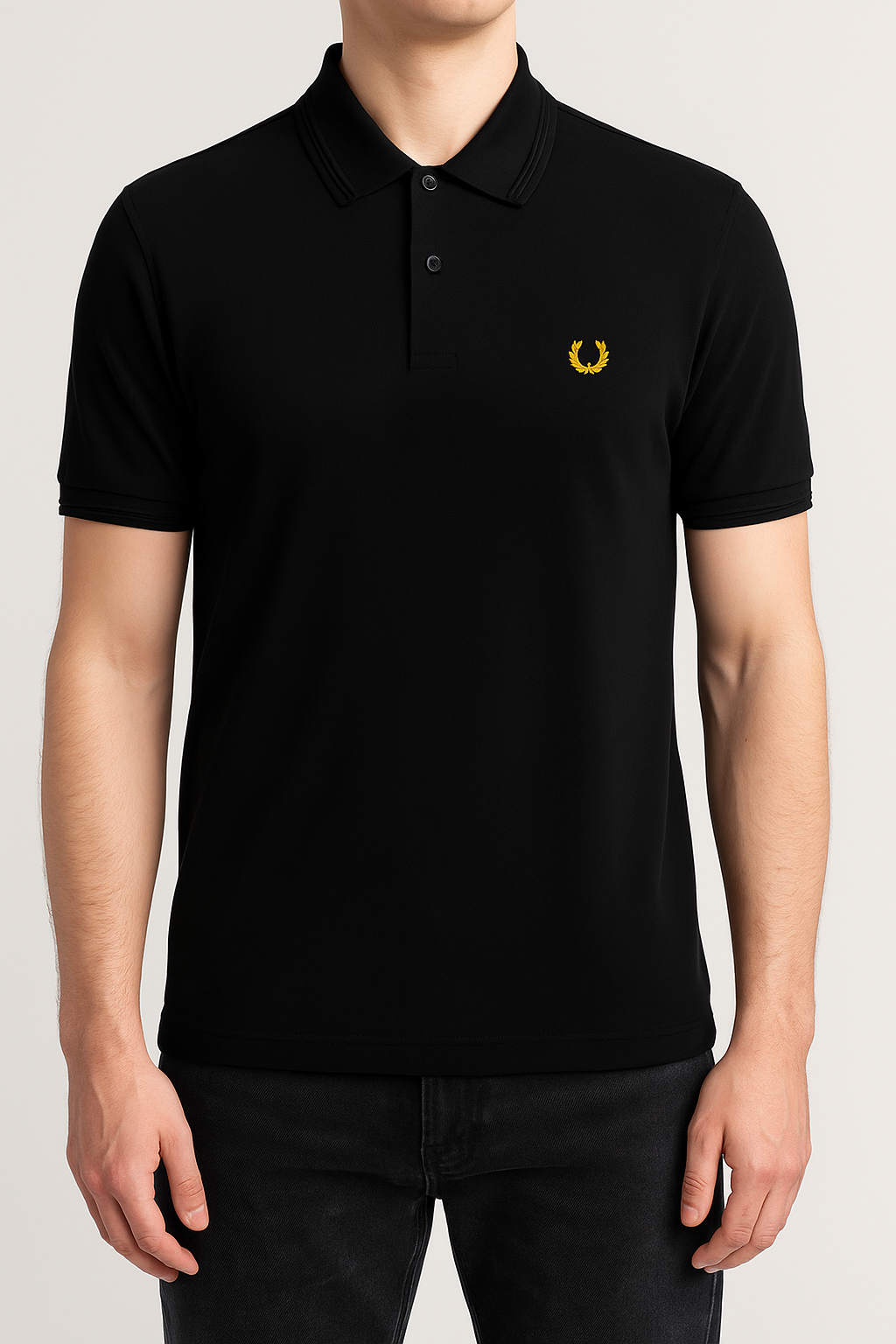 Heritage Laurel Polo Shirt – Black