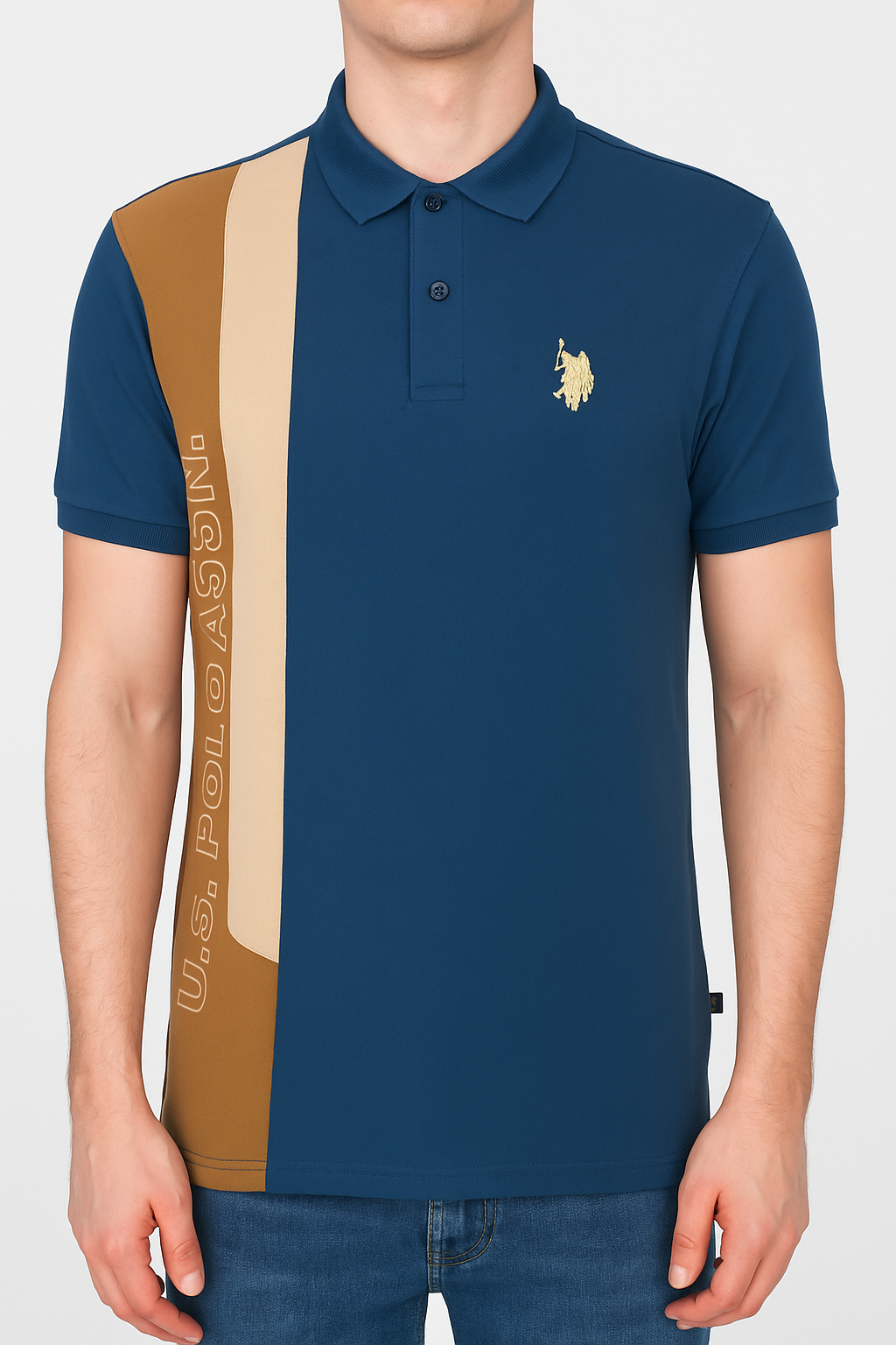 U.S. Polo Assn. Contrast Stripe Polo – Navy