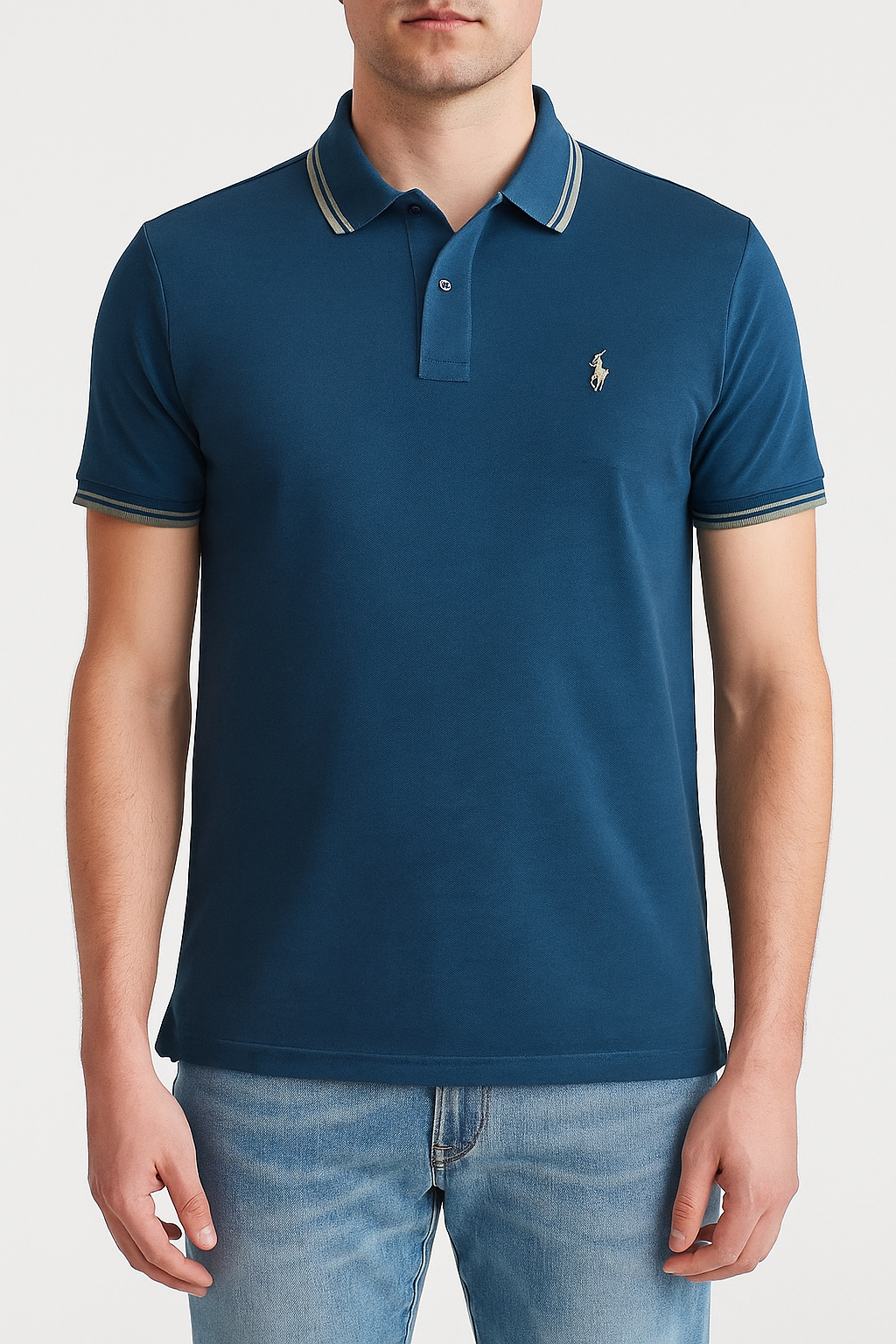 Signature Polo Rider Shirt – Teal Blue