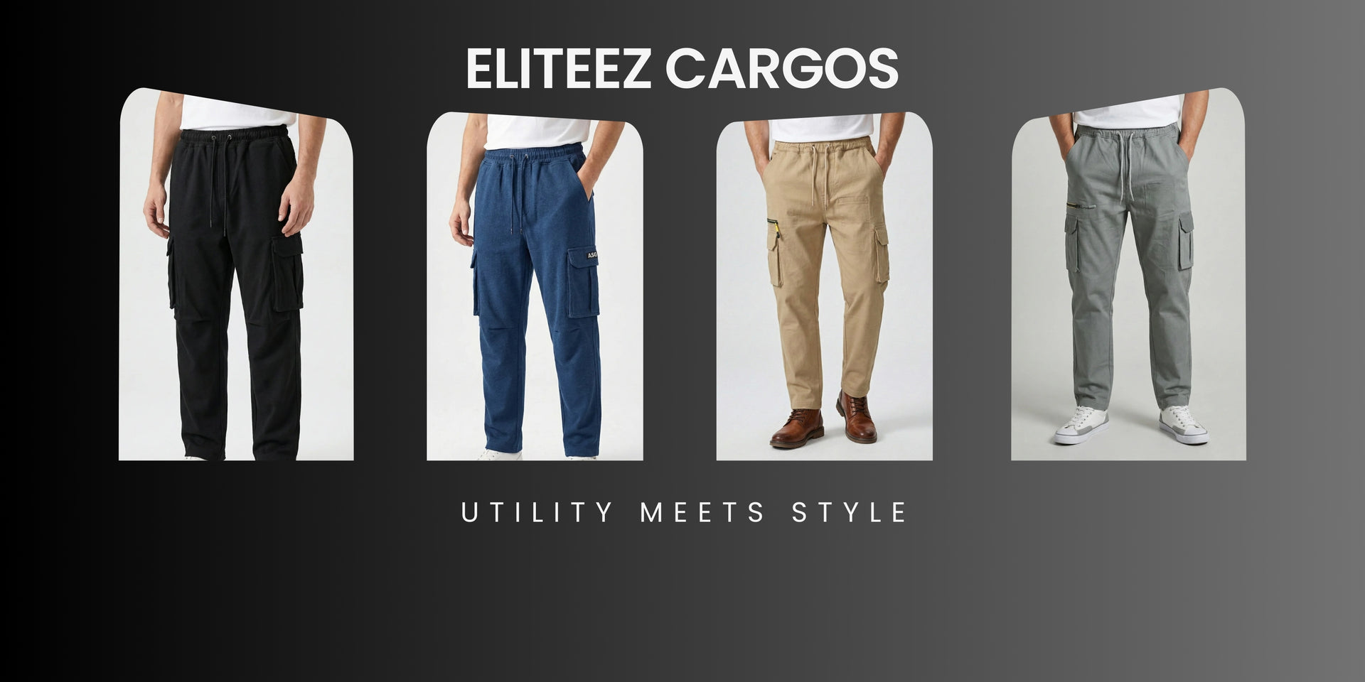 Eliteez men's cargo pants collection combining utility and style with comfortable modern designs.