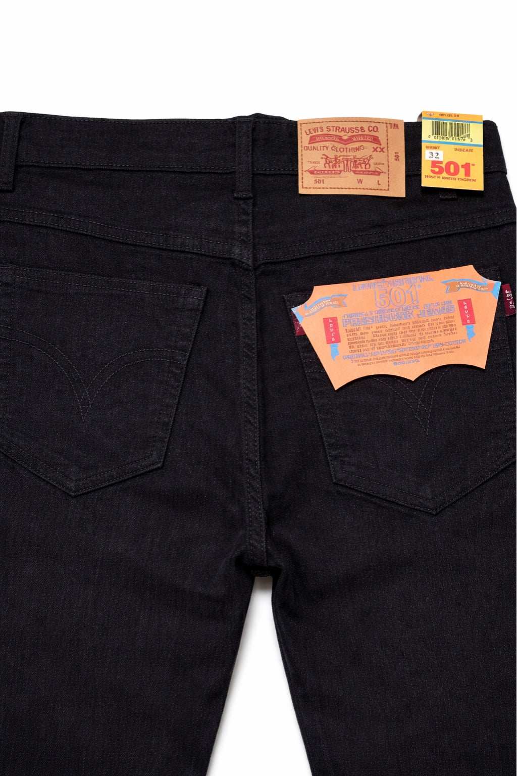 Classic Black Denim Jeans Back Pocket Fabric Detail by Eliteez Pakistan