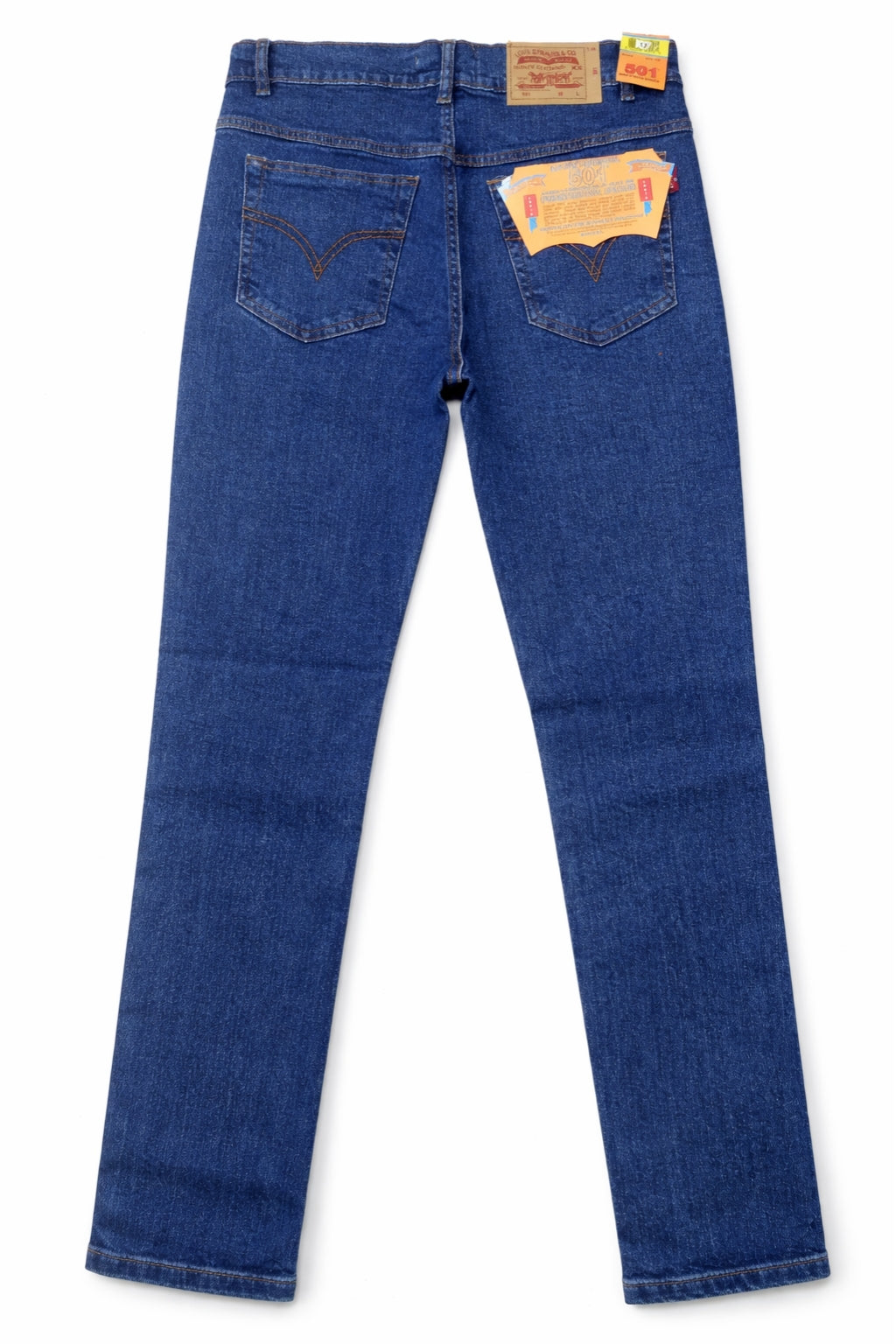 Classic Blue Denim Jeans Back View Stretch Denim by Eliteez Pakistan