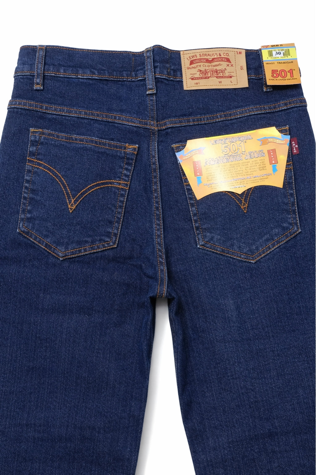 Classic Dark Blue Denim Jeans Back Pocket Fabric Detail by Eliteez Pakistan