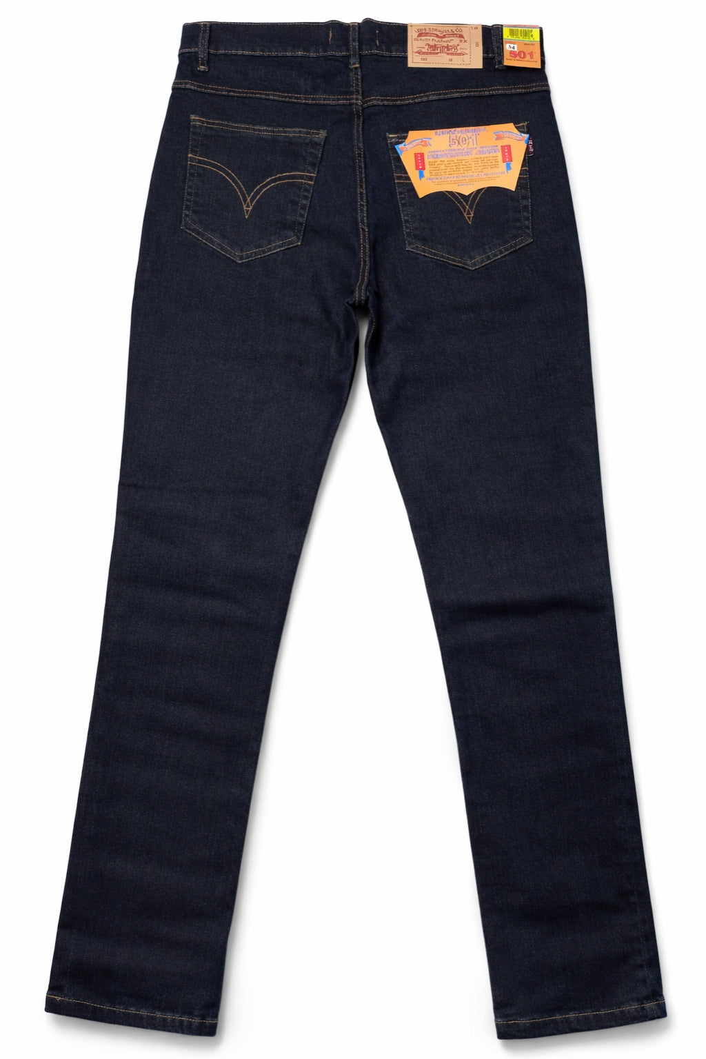 Classic Dark Indigo Denim Jeans Back View Stretch Denim by Eliteez Pakistan