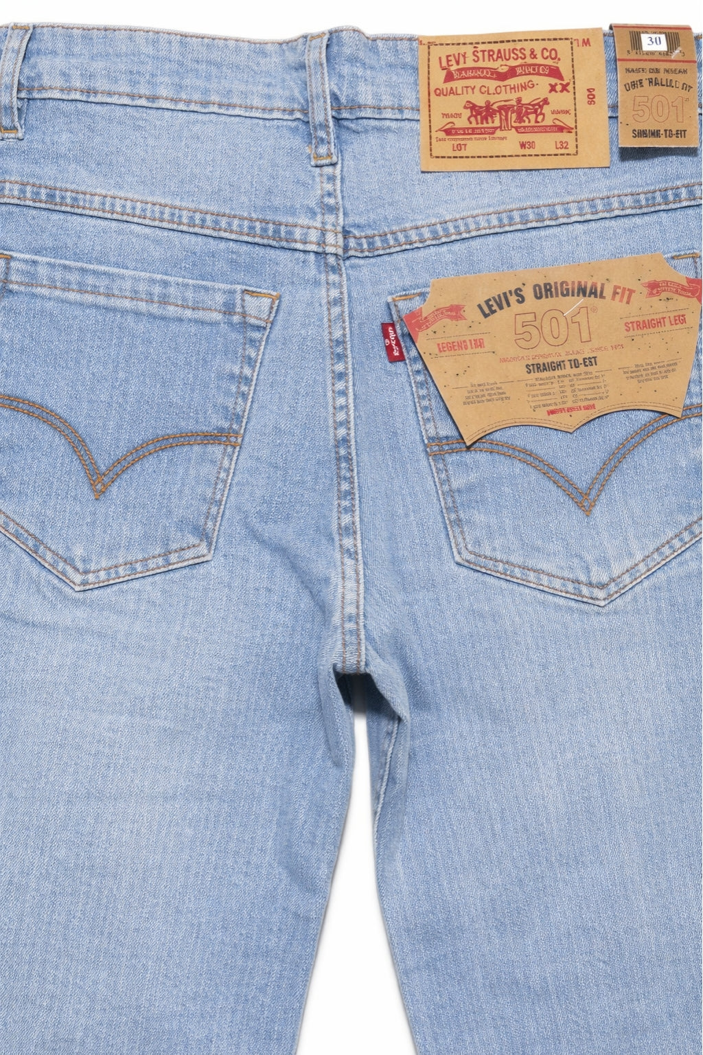 Classic Prime Light Blue Denim Jeans Back Pocket Fabric Detail by Eliteez Pakistan