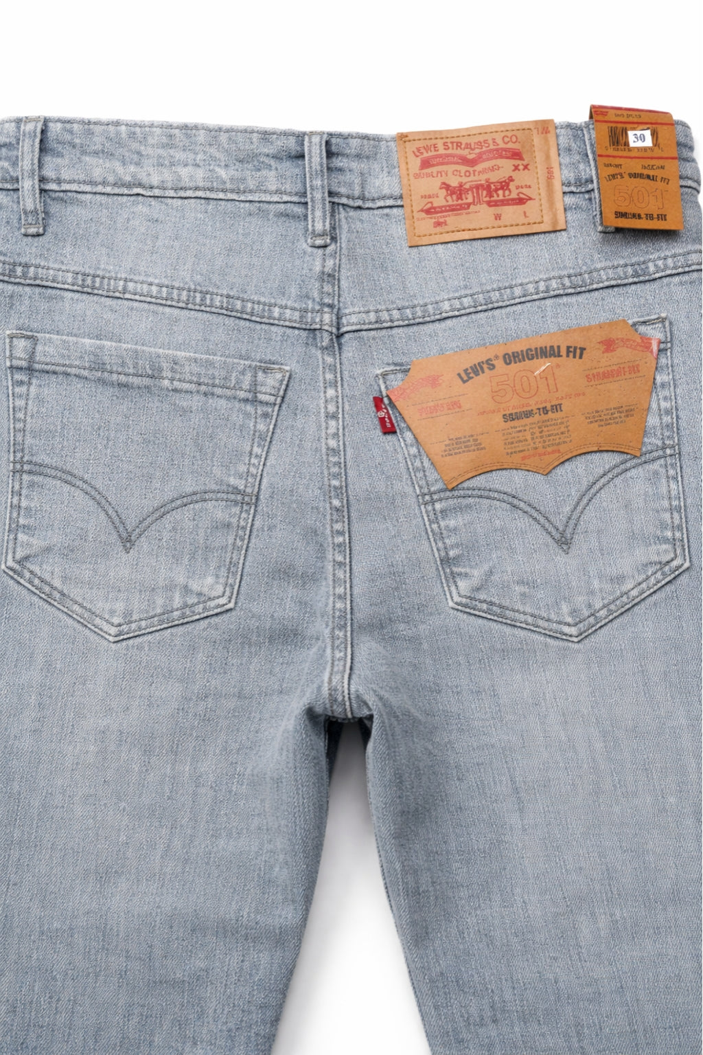 Classic Prime Light Gray Denim Jeans Back Pocket Fabric Detail by Eliteez Pakistan