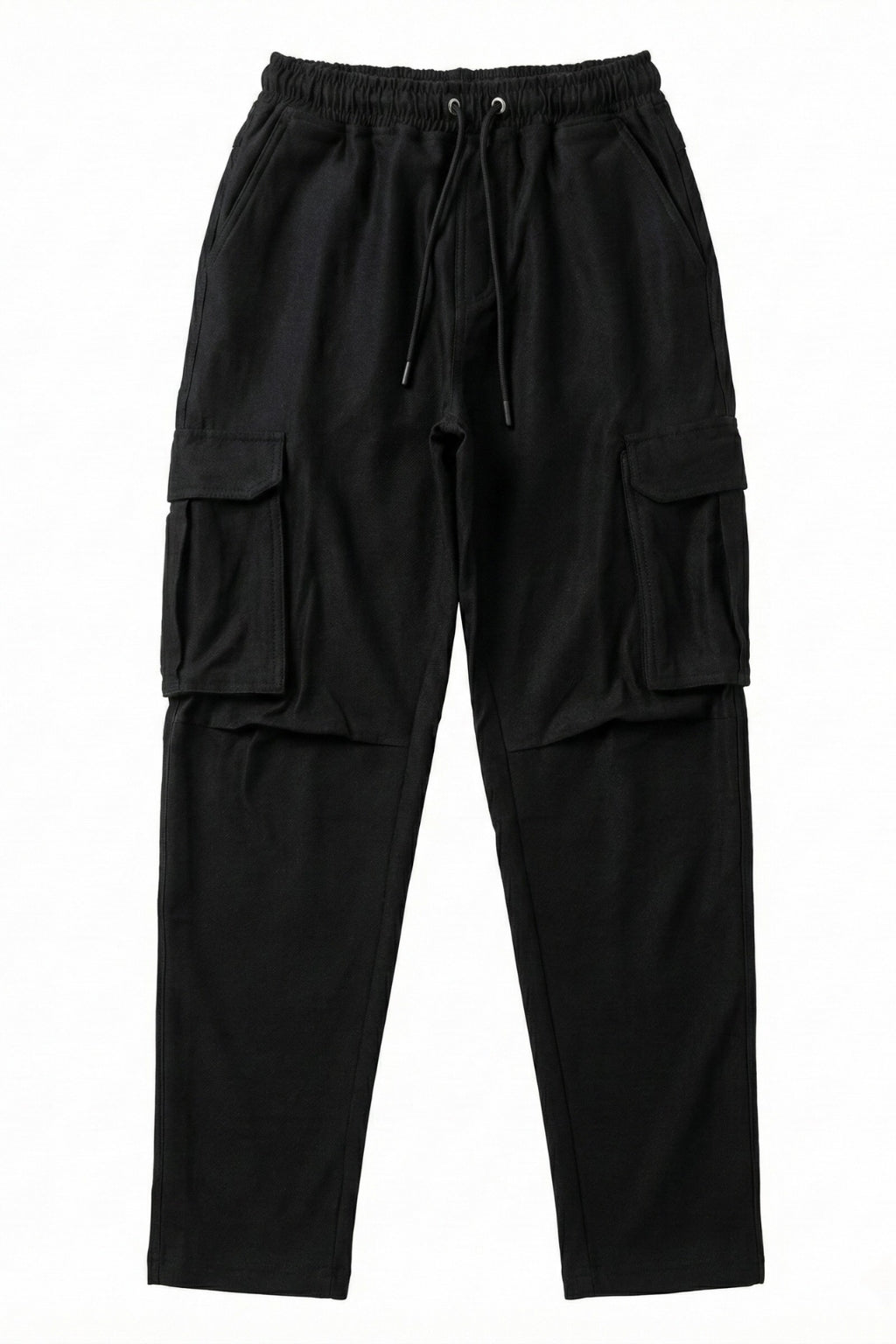 Close-up of cargo pocket detail on Eliteez Baggy Cargo Jogger Black