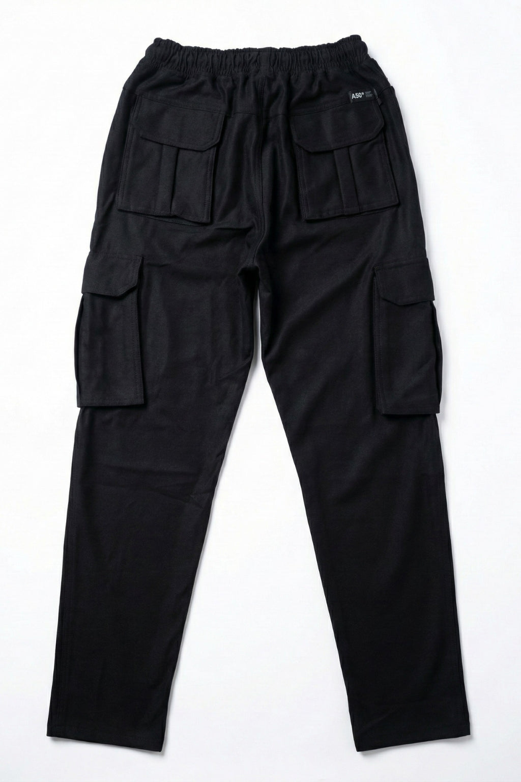 Flat lay of Eliteez Baggy Cargo Jogger in Black