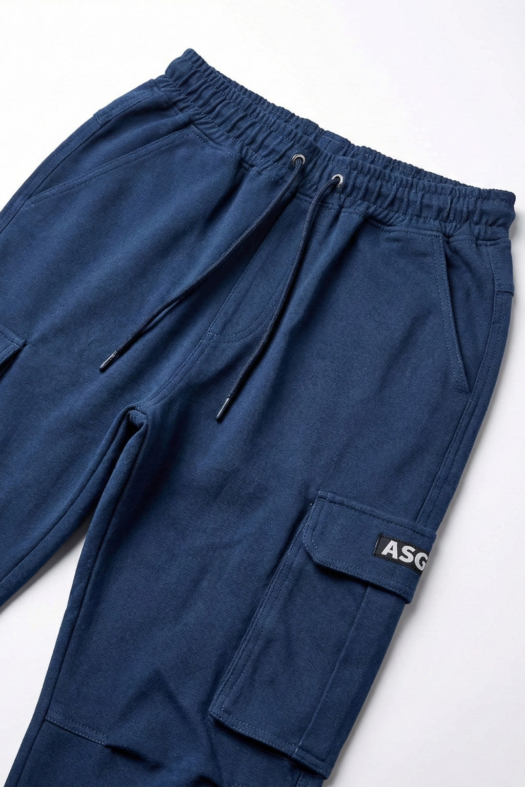 Eliteez Baggy Cargo Jogger in Blue, back view on model