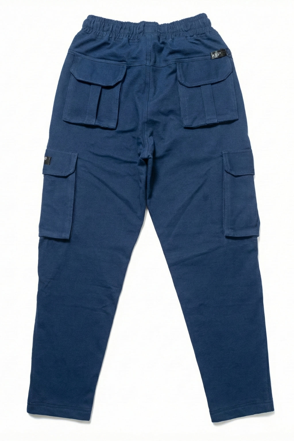 Flat lay of Eliteez Baggy Cargo Jogger in Blue