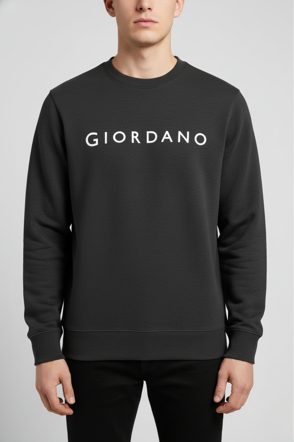 Eliteez Casual Sweatshirt in Charcoal Gray, front view on model