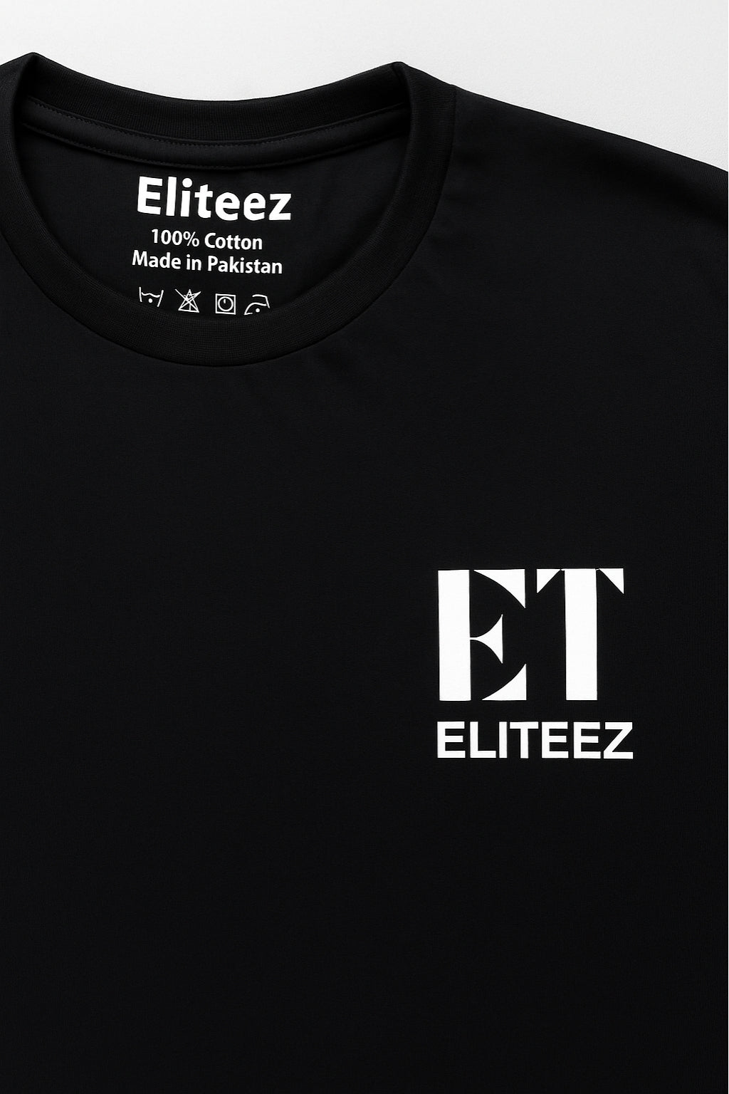 Eliteez Classic Cotton T-Shirt in Black, back view on model