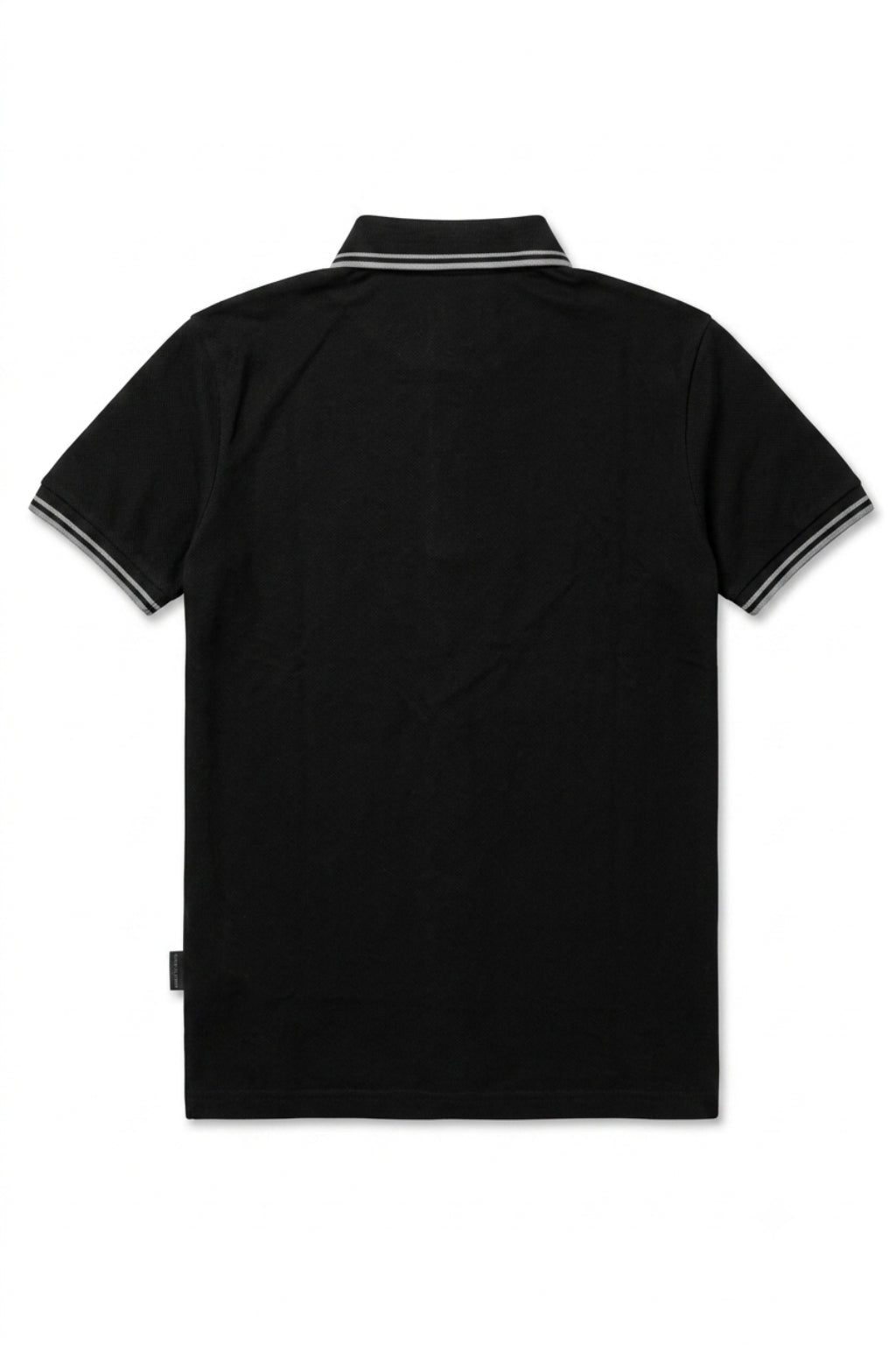 Back view of Eliteez Classic Piqué Polo in Black showing the regular fit silhouette