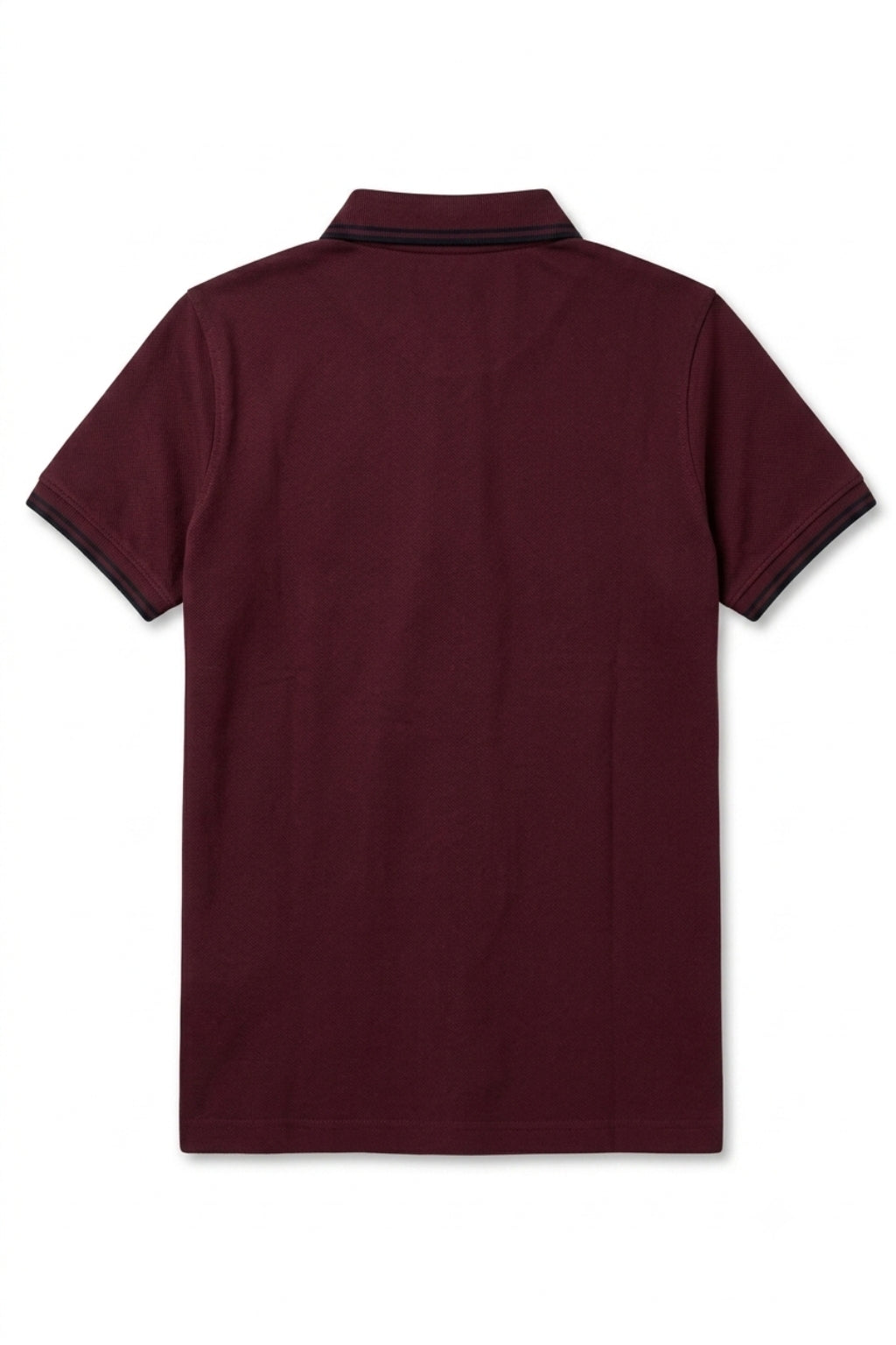 Back view of Eliteez Classic Piqué Polo in Burgundy showing the regular fit silhouette