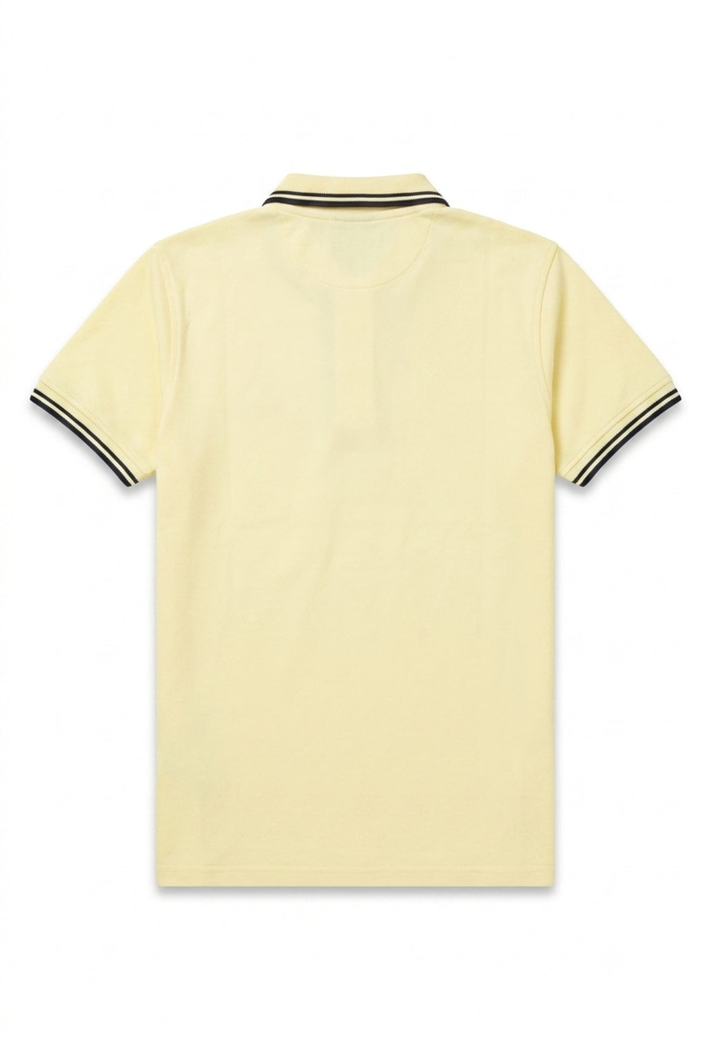 Back view of Eliteez Classic Piqué Polo in Pale Lemon showing the regular fit silhouette
