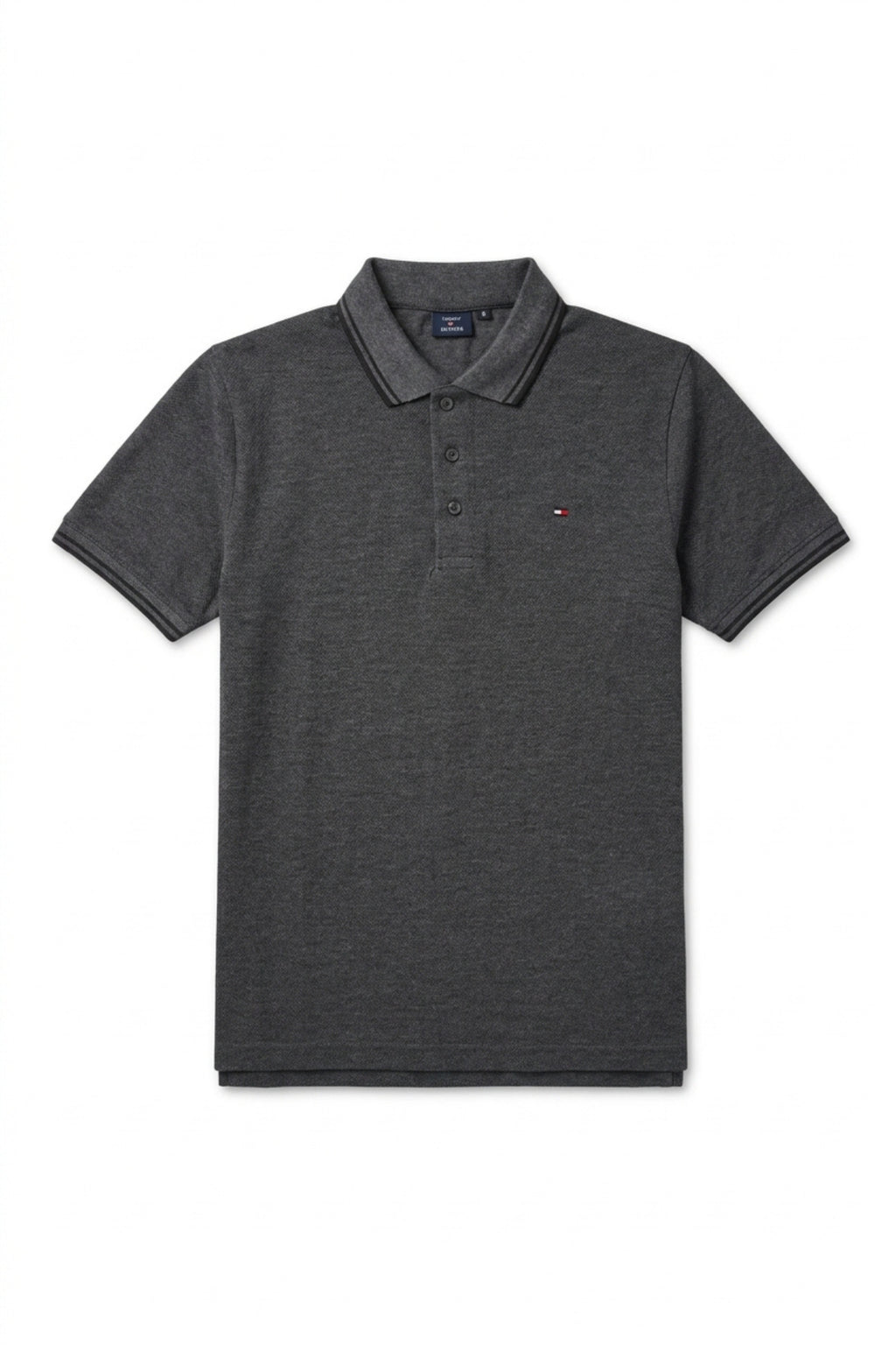 Eliteez Classic Piqué Polo in Steel Grey, front view on model