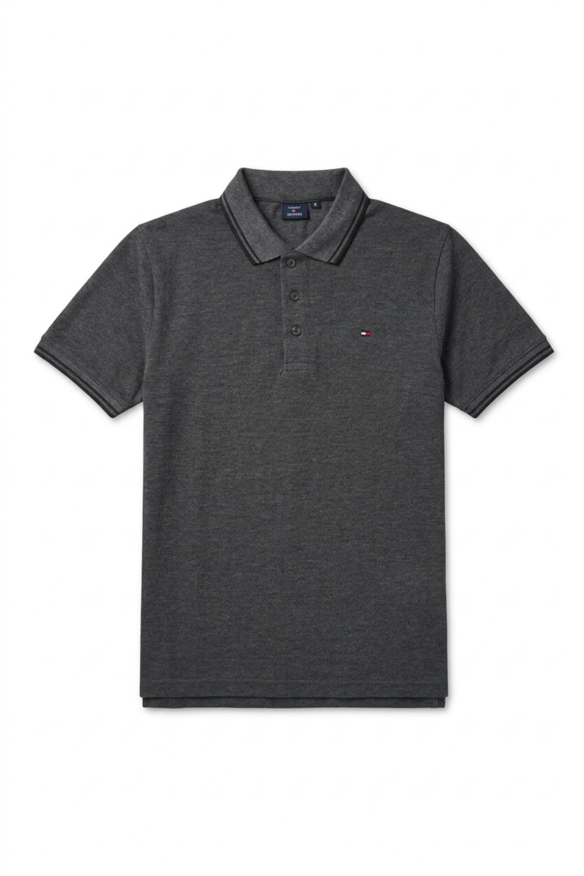 Eliteez Classic Piqué Polo in Steel Grey, front view on model