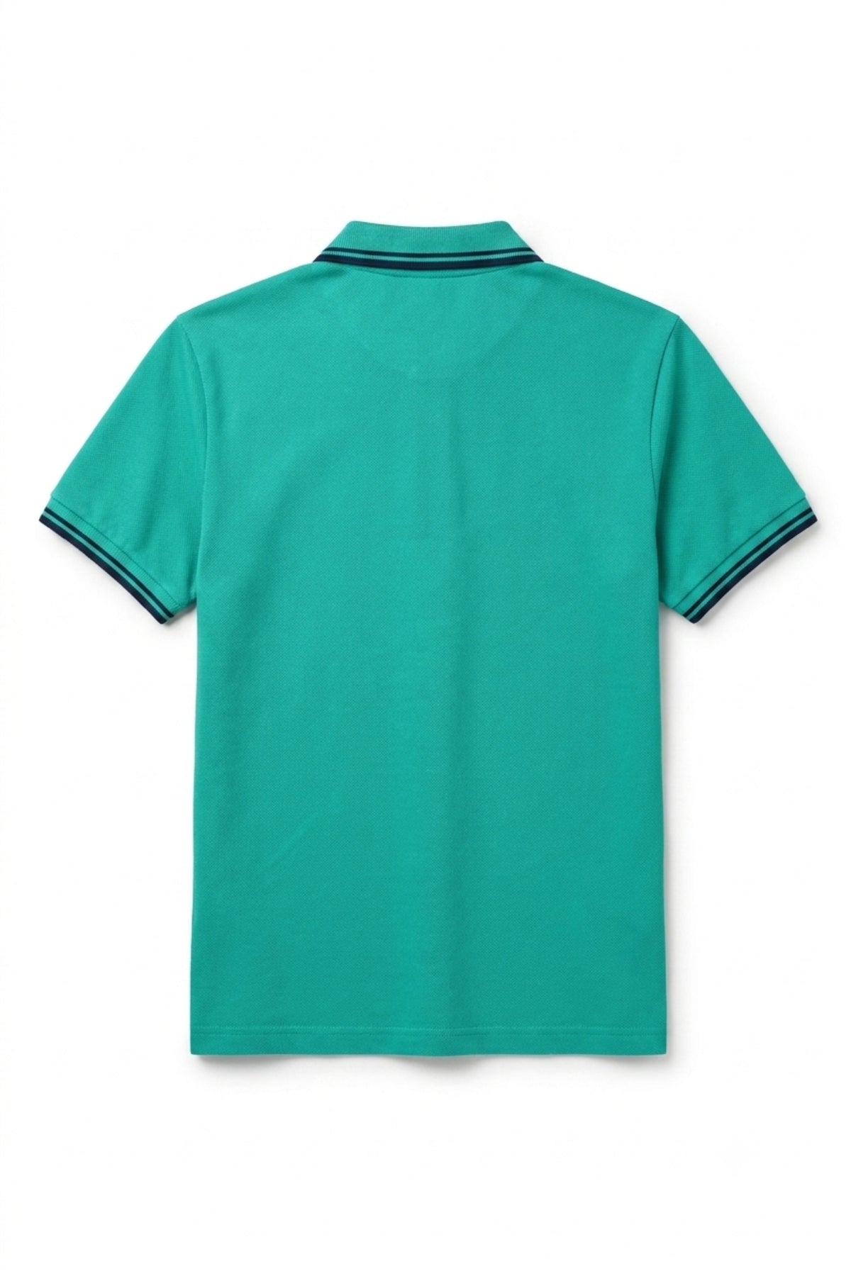 Back view of Eliteez Classic Piqué Polo in Turquoise showing the regular fit silhouette