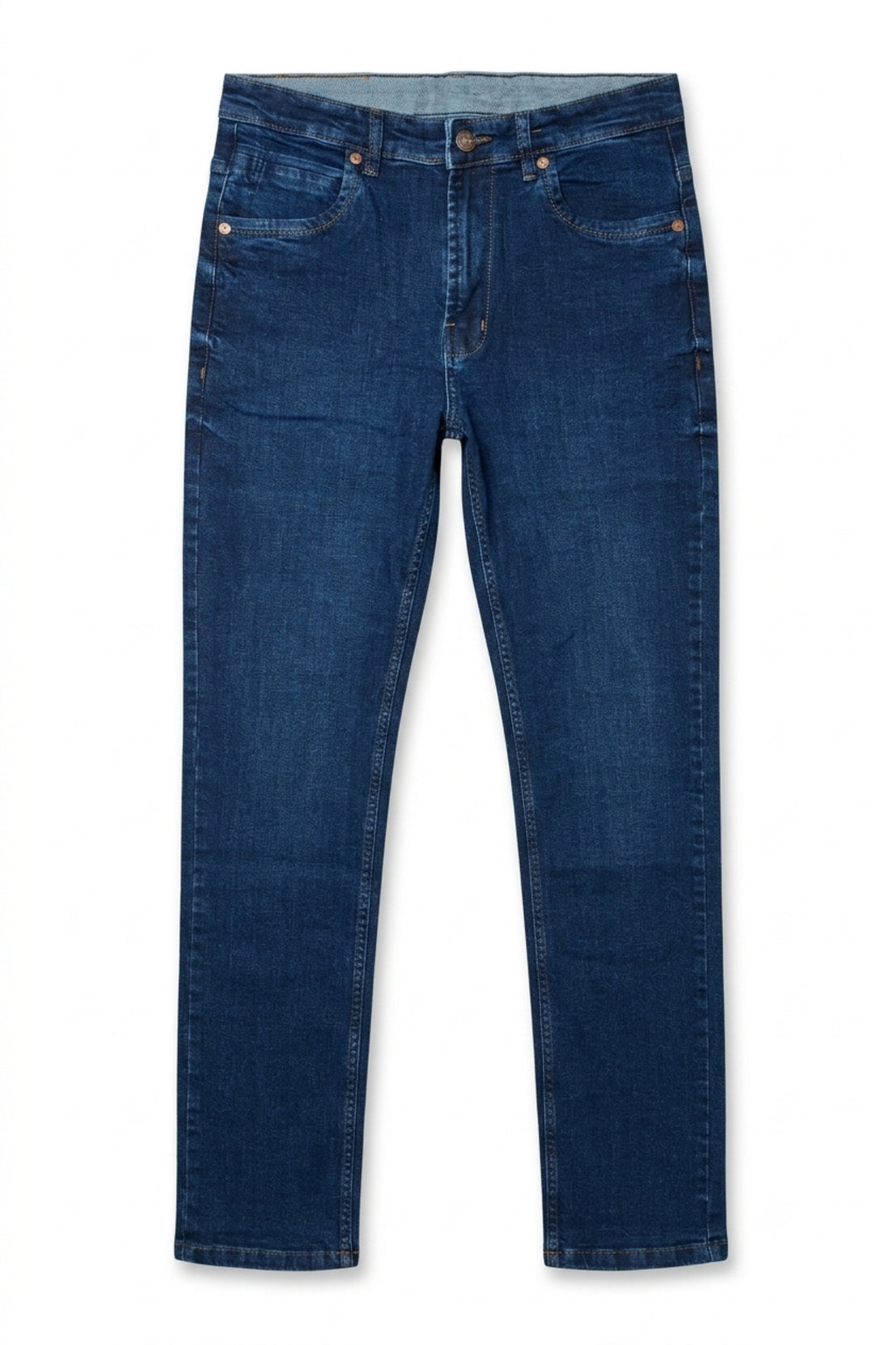 Flat lay full view of Eliteez Classic Prime Dark Blue Denim Jeans