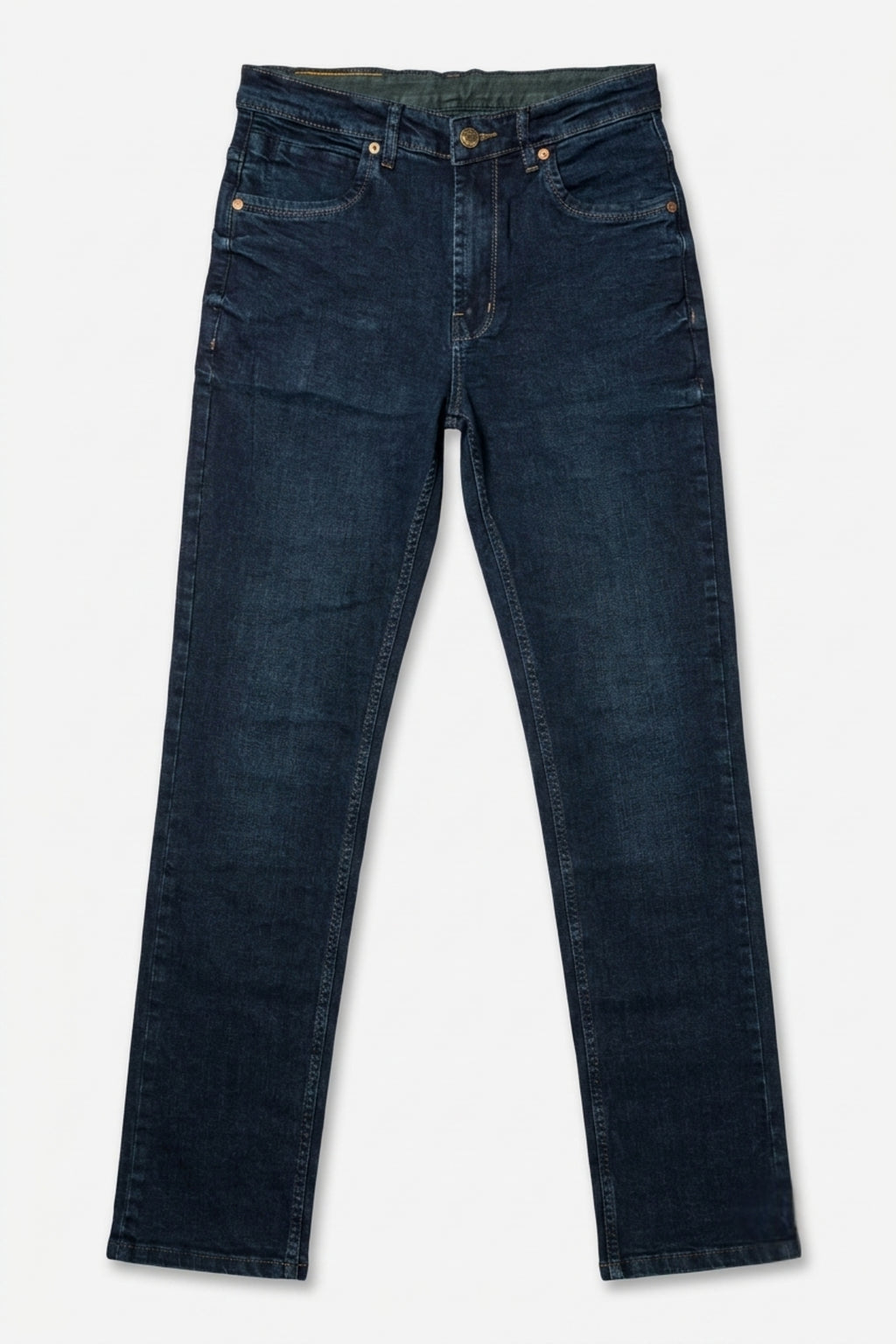 Flat lay full view of Eliteez Classic Prime Dark Indigo Denim Jeans