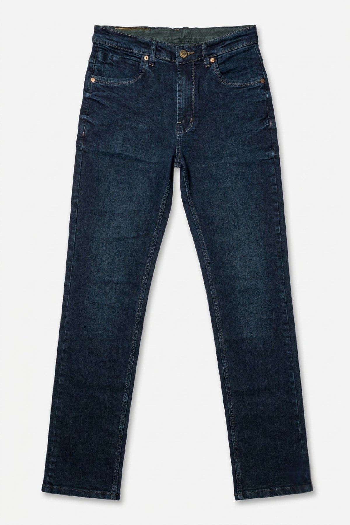 Flat lay full view of Eliteez Classic Prime Dark Indigo Denim Jeans