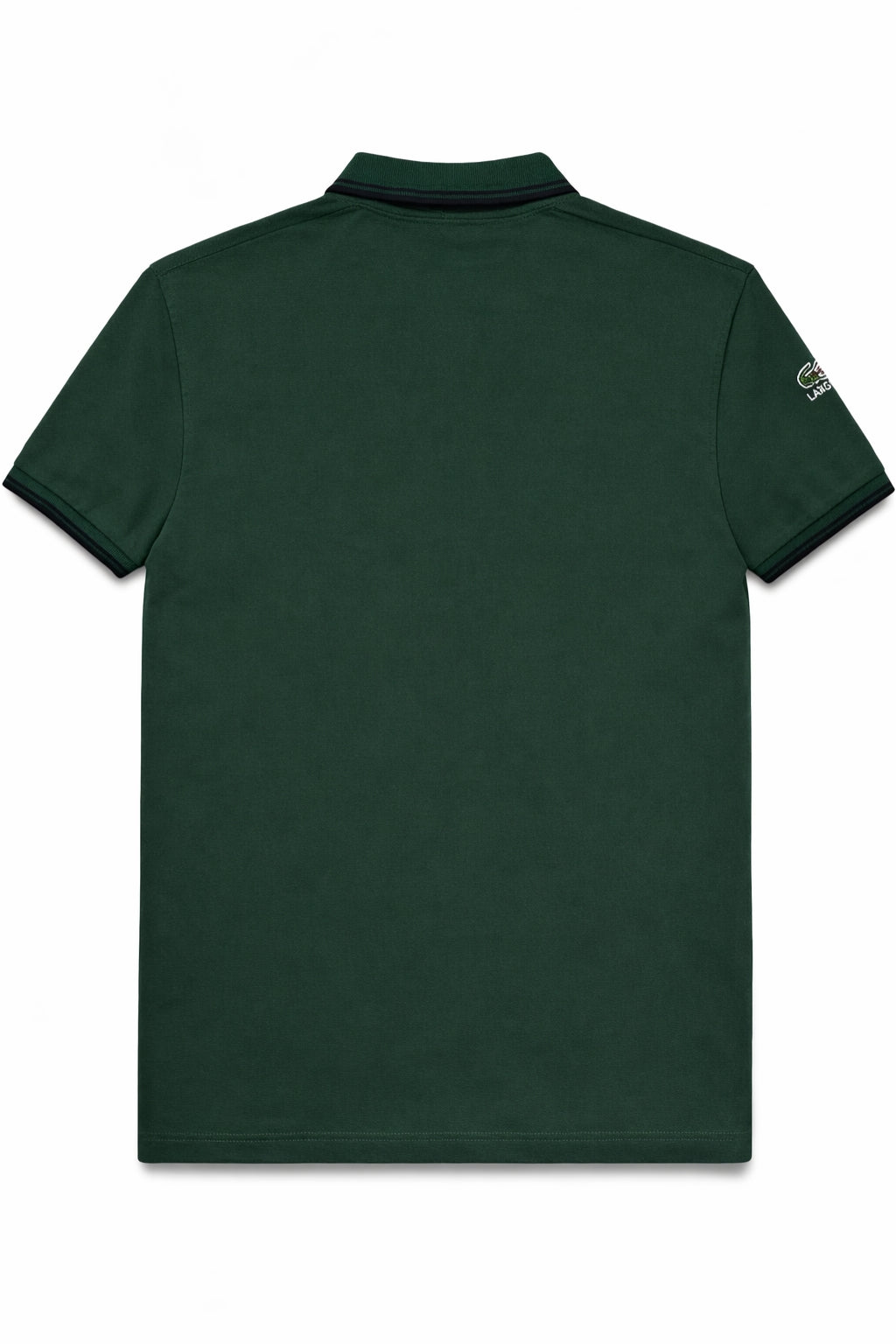 Back view of the Eliteez Classic Stripe Collar Polo - Forest Green showing the regular fit silhouette.