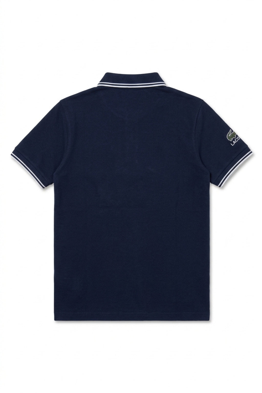 Back view of Eliteez Classic Stripe Collar Polo in Navy Blue showing the regular fit silhouette